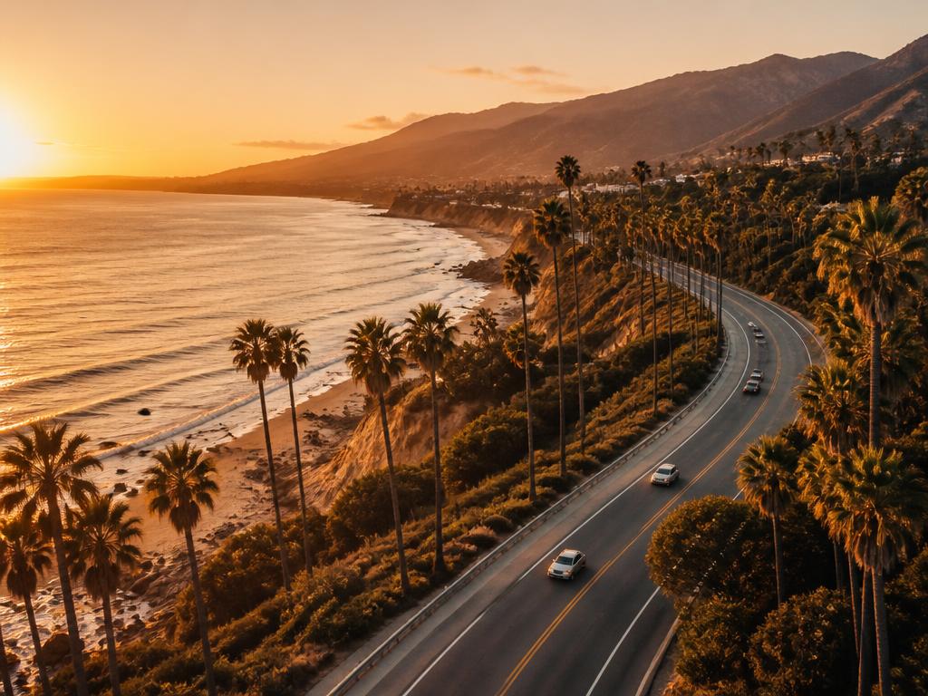 California landscape at golden hour